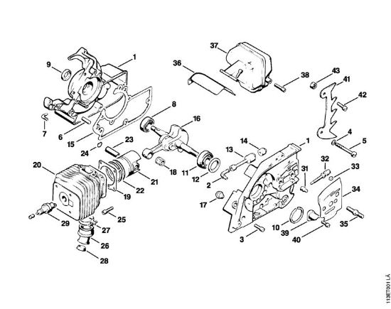 Crankshaft, Cylinder Gasoline chain saws (MS) 031 Stihl