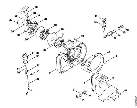 Fan housing, Starter cover Gasoline chain saws (MS) 031 Stihl