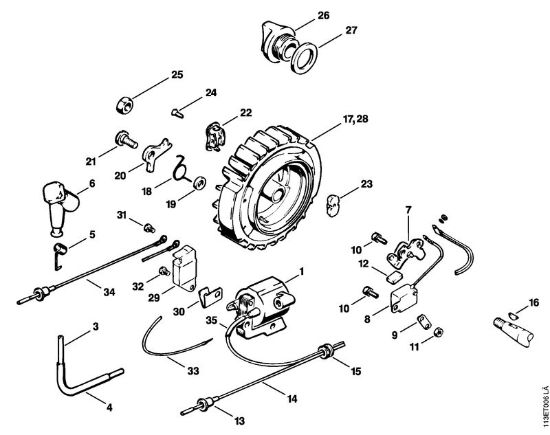 Ignition armature, Flywheel Gasoline chain saws (MS) 031 Stihl