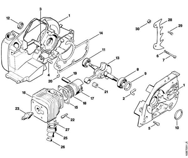 Crankcase, Cylinder Gasoline chain saws (MS) 032 AV Stihl