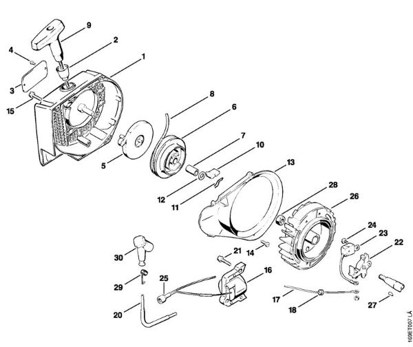 Fan housing, Set of points Gasoline chain saws (MS) 032 AVEQW Stihl