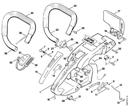 Handle frame Gasoline chain saws (MS) 032 AVEQW Stihl