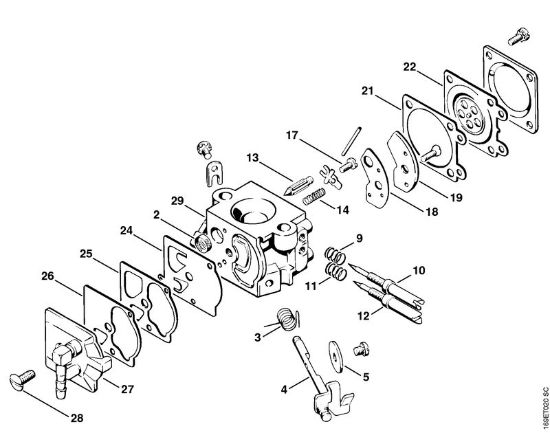 Carburetor WA-49    7 683 698 Gasoline chain saws (MS) 032 AVEW Stihl