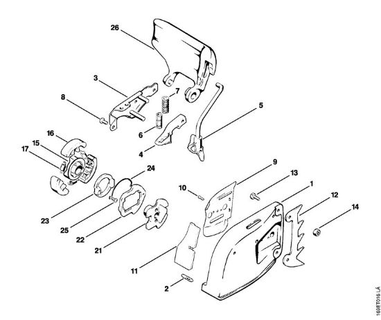 Chain brake with isolating clutch Gasoline chain saws (MS) 032 AVEW Stihl