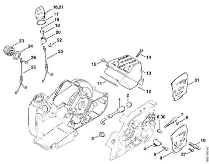 Pickup body, Muffler Gasoline chain saws (MS) 032 AVEW Stihl