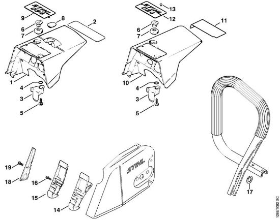 Shroud (31.2001) Gasoline chain saws (MS) 034 Stihl