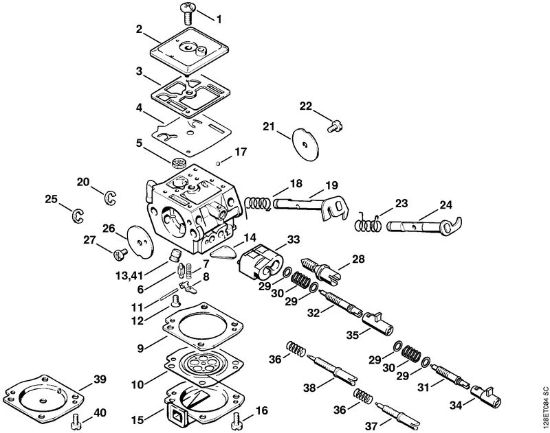 Carburetor C3A-S39 Gasoline chain saws (MS) 034 S Stihl