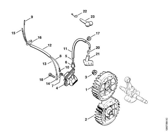 Ignition system Gasoline chain saws (MS) 034 S Stihl