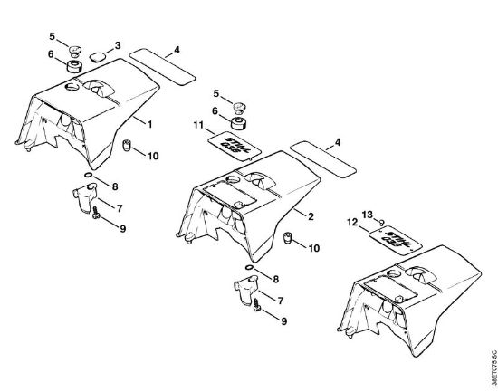 Shroud Gasoline chain saws (MS) 036 Stihl