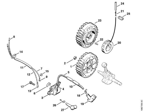 Ignition system Gasoline chain saws (MS) 036 BR Stihl