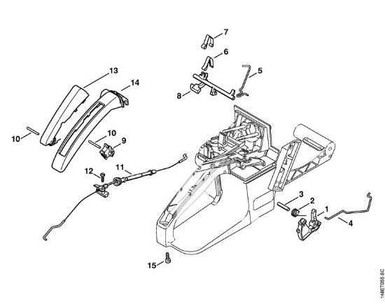 Throttle control Gasoline chain saws (MS) 036 QS Stihl