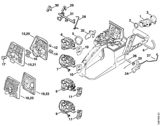 Air filter Gasoline chain saws (MS) 036 WVH Stihl