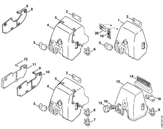 Carburetor box cover Gasoline chain saws (MS) 036 WVH Stihl