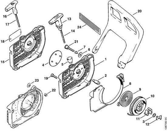 Rewind starter Gasoline chain saws (MS) 036 WVH Stihl