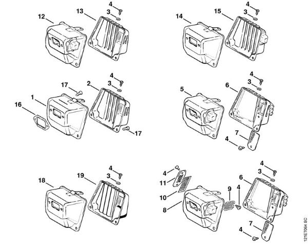 Muffler Gasoline chain saws (MS) 038 S Stihl