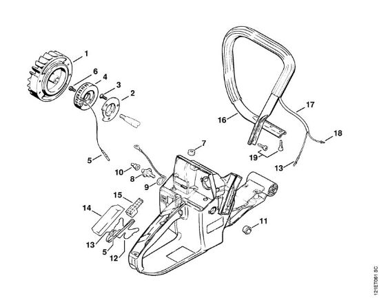 Heating Gasoline chain saws (MS) 038 SW Stihl