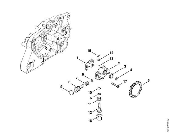Oil pump Gasoline chain saws (MS) 038 SW Stihl