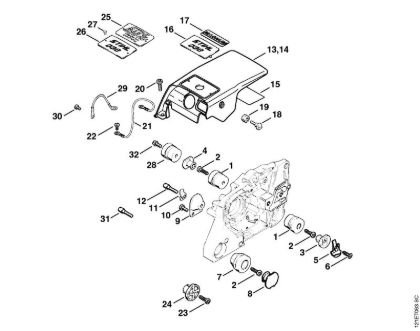 Shroud Gasoline chain saws (MS) 038 W Stihl