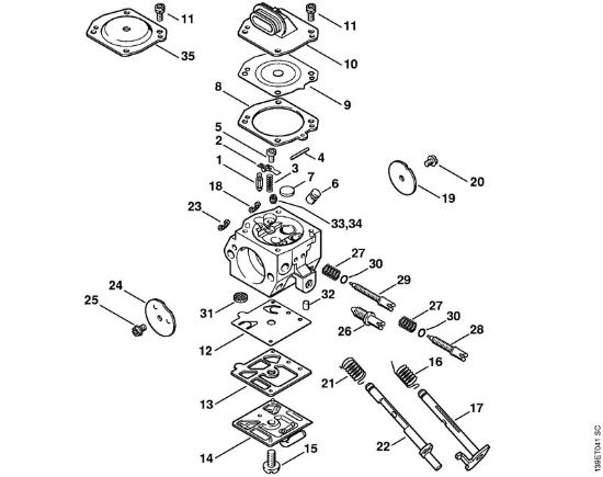 Carburetor HD-19 Gasoline chain saws (MS) 039 Stihl