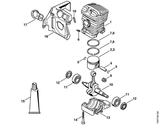 Cylinder 029 Gasoline chain saws (MS) 039 Stihl