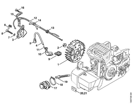 Ignition system Gasoline chain saws (MS) 039 Stihl