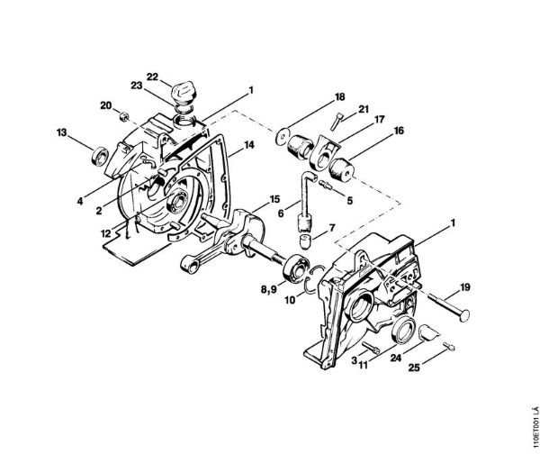 Crankcase Gasoline chain saws (MS) 041 AVEQ Stihl