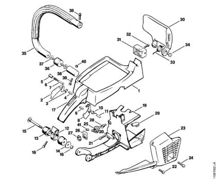 Handle frame, Shroud Gasoline chain saws (MS) 041 AVEQ Stihl