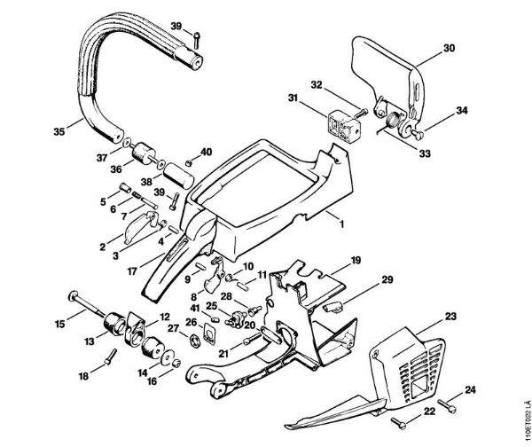Handle frame, Shroud Gasoline chain saws (MS) 041 AVFBQ Stihl