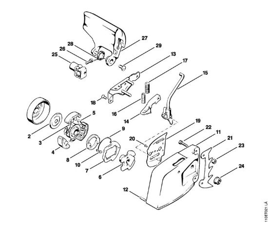 Chain brake with isolating clutch Gasoline chain saws (MS) 041 AVQ Stihl