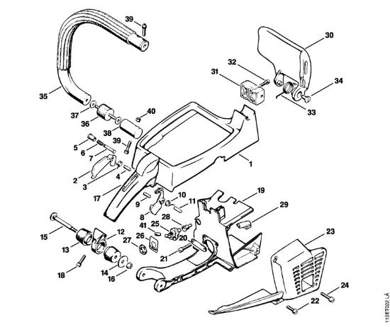 Handle frame, Shroud Gasoline chain saws (MS) 041 AVQ Stihl