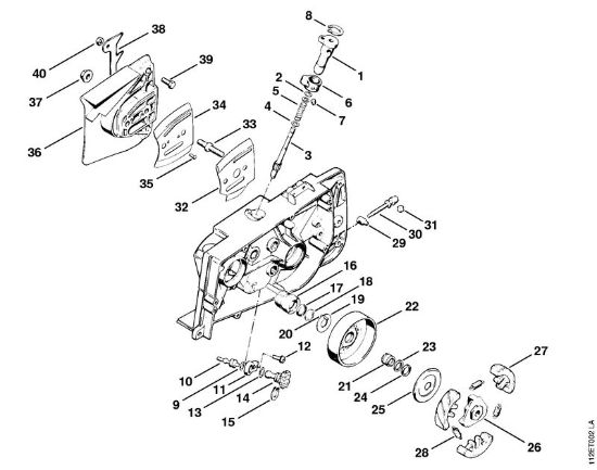 Oil pump, Clutch Gasoline chain saws (MS) 041 G Stihl