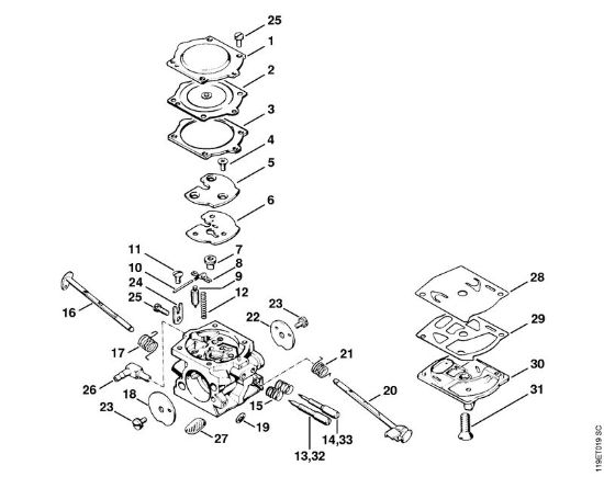 Carburetor Gasoline chain saws (MS) 042 Q Stihl