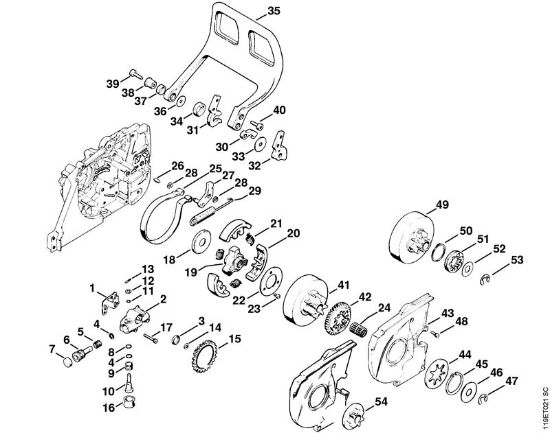 Oil pump, Clutch Gasoline chain saws (MS) 042 Q Stihl