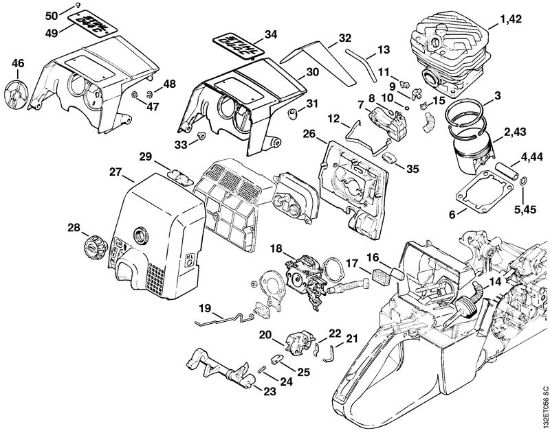 Automatic choke parts Gasoline chain saws (MS) 044 Stihl
