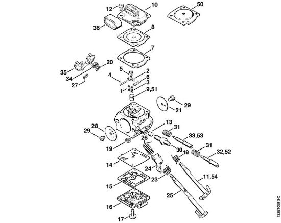 Carburetor C3M-S12 automatic choke Gasoline chain saws (MS) 044 W Stihl