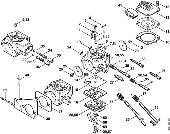 Carburetor HD-15, HD-17, HD-11, HD-10 Gasoline chain saws (MS) 044 W Stihl