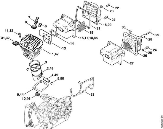 Cylinder Gasoline chain saws (MS) 044 W Stihl