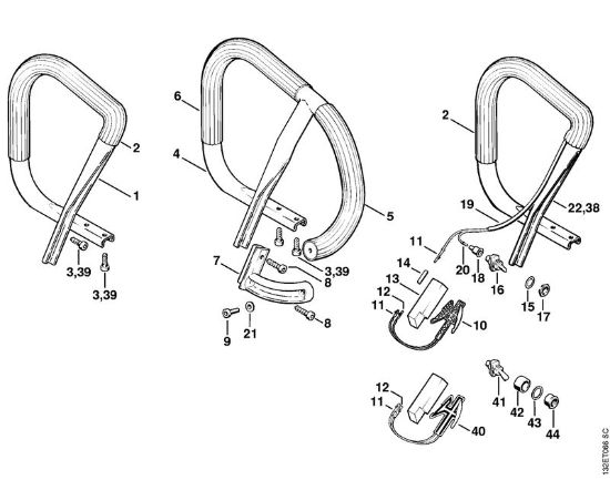 Handlebar, Heating element Gasoline chain saws (MS) 044 W Stihl