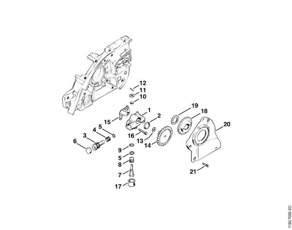 Oil pump Gasoline chain saws (MS) 045 AVEQ Stihl