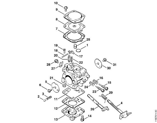 Carburetor Gasoline chain saws (MS) 045 AVSE Stihl