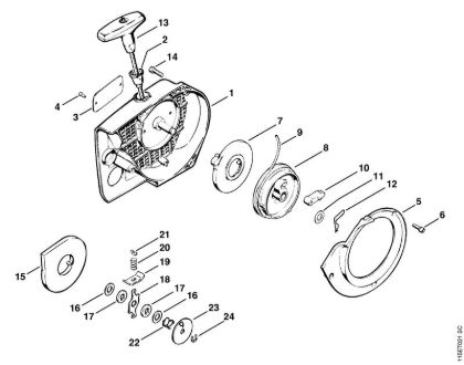 Rewind starter Gasoline chain saws (MS) 045 AVSEQ Stihl