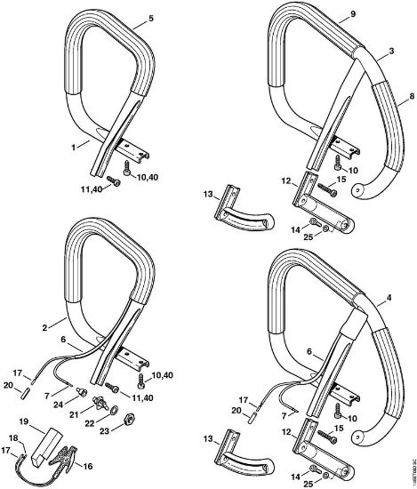 Handlebar, Heating element Gasoline chain saws (MS) 046 Stihl