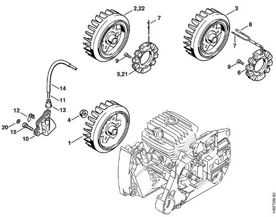 Ignition system Gasoline chain saws (MS) 046 Stihl