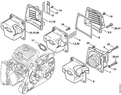 Muffler Gasoline chain saws (MS) 046 Stihl