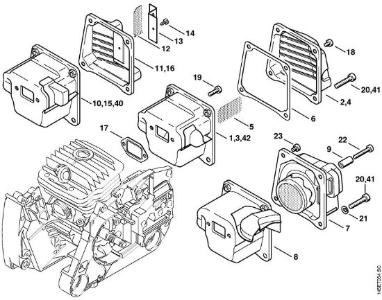 Muffler Gasoline chain saws (MS) 046 Stihl