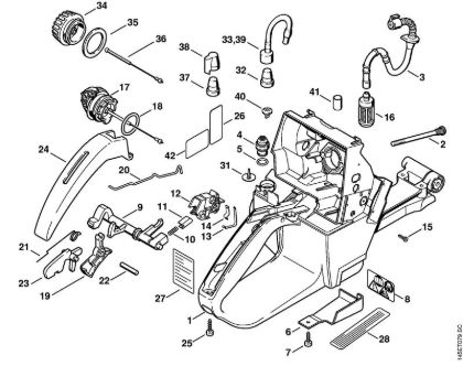Tank housing Gasoline chain saws (MS) 046 Stihl