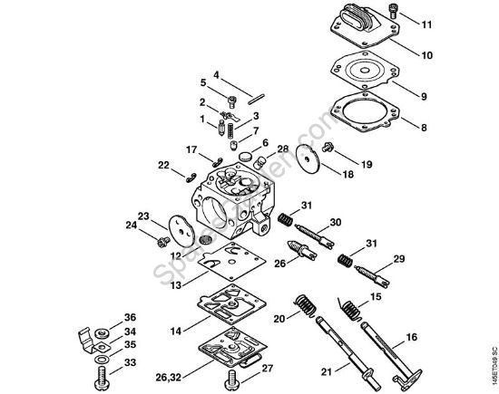 Carburetor HD-8, HD-9 Gasoline chain saws (MS) 046 C Stihl