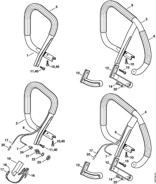 Handlebar, Heating element Gasoline chain saws (MS) 046 W Stihl