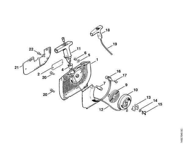 Rewind starter Gasoline chain saws (MS) 046 W Stihl