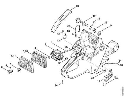 Air filter Gasoline chain saws (MS) 048 AVE Stihl